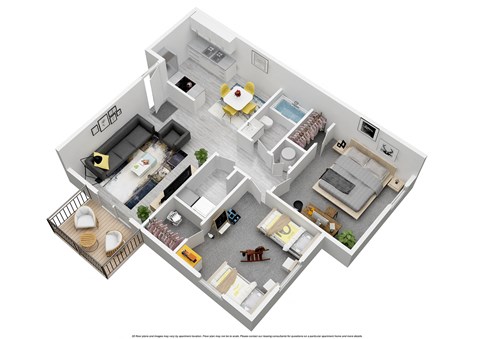 Floor plan for 2 beds, 1 bath, 824 sqft